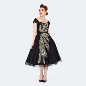 Voodoo Vixen Scarlett Peacock Occasion Gown, NWT, Small